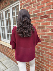 Wine Cotton Reverse Seam Knit Jo