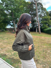 Khaki High Neck Jacket Mila