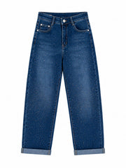 Denim Diamante Mom Fit Jeans
