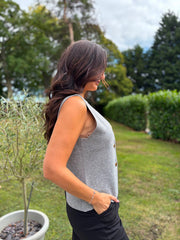 Grey Buttoned Knit Waistcoat Kerry