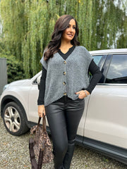 Charcoal Knitted Waistcoat Lillian