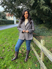 Navy Checked Blazer Sara