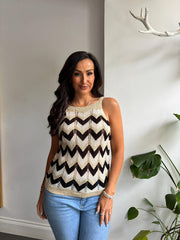 Black Chevron Knit Vest Dolly