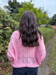 Pink Chunky Knit Cardi Gail
