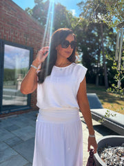 White Top & Skirt Set Daniella