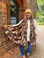 Chocolate Ring Link Design Scarf