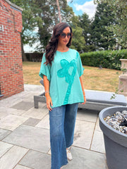 Mint Embroidered Floral Top Frankie