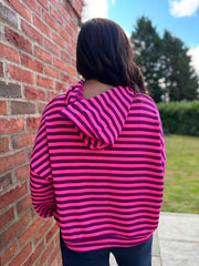 Lipstick Striped Hoodie Ella