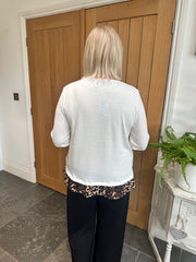 Winter White Leopard Hem Knit Bianca