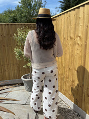 Cream Polka Dot Trousers Tiana