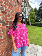 Lipstick Polka Dot Top Everly