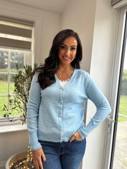 Pale Blue Soft Knit Cardigan Annalise