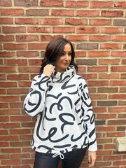 Black Swirl Super Soft Sweat Top Lisa