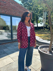 Wine Polka Dot Take You Anywhere Jacket