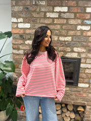 Pink Striped Sweat Top Matilda