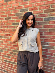 Biscuit Knitted Waistcoat Priya