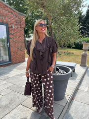 Chocolate Polka Dot Trousers Reagan