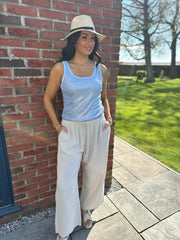 Blue Ribbed Shimmer Vest Juniper