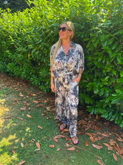 Navy Mixed Animal Print Shirt Davina
