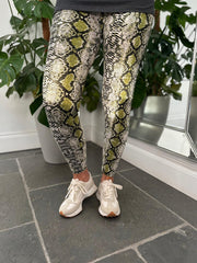 Olive Snake Print Leggings