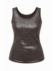 Chocolate Sequin Vest Top Rebecca