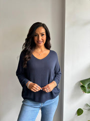 Navy Soft Fine Knit Doreen