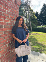Navy Mesh Detail Top Parker