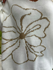 Winter White Flower Knit Alissa