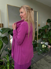 Grape Soft Drape Cardi Flora