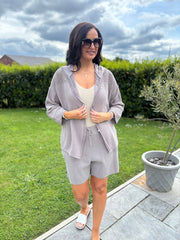 Mocha Bubble Cotton Hooded Jacket Amelie