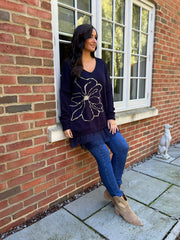 Navy Lace Mesh Hem Slip Rhianna