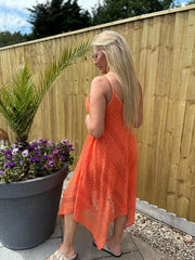 Orange Chevron Lace Dress Haven