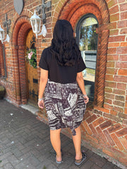 Monochrome Half Printed Pocket Dress Amelia