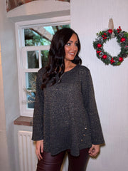 Navy Shimmer Stripe Top Etta