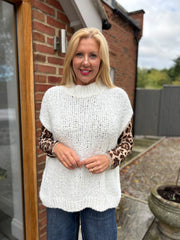 Winter White Popcorn Knit Amanda