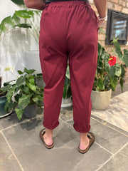 Wine Frill Pocket Trousers Sasha