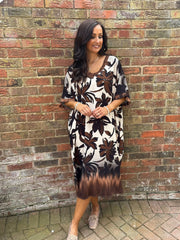 Chocolate Ombre Floral Dress Stephanie