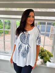 White Bardot Dreamcatcher Top Alice