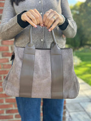 Mocha Multi Fabric Handbag