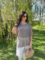 Mocha Shimmer Loose Weave Top Jasmine