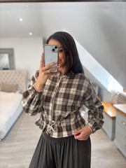 Chocolate Check Zip Jacket Remi