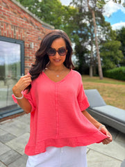 Coral Cotton Top Kimberly