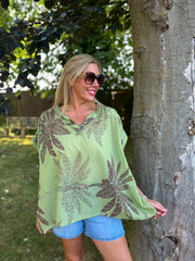 Green Palm Leaf Top Millie