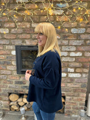 Navy Tree of Life Ribbed Sweatshirt Brooke