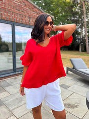 Red Bubble Cotton Top Kimberly