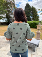 Khaki Polka Dot Top Amber