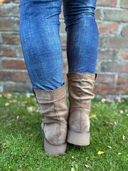 Mocha Chunky Ruched Boots