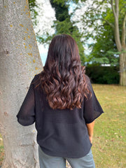 Black Reverse Seam Knit Georgina
