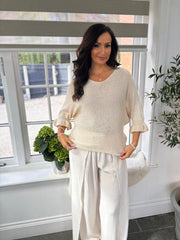Stone Ruffle Sleeve Knit Alexis