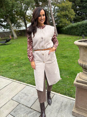 Stone Brushed Belted Waistcoat Andrea